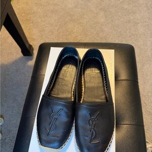 Saint Laurent Black Leather Loafers